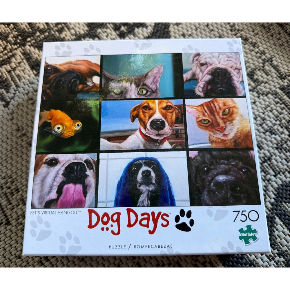 Buffalo Games Jigsaw Puzzle 750 pc Dog Days Pet Virtual Hangout Lucia Hefferman